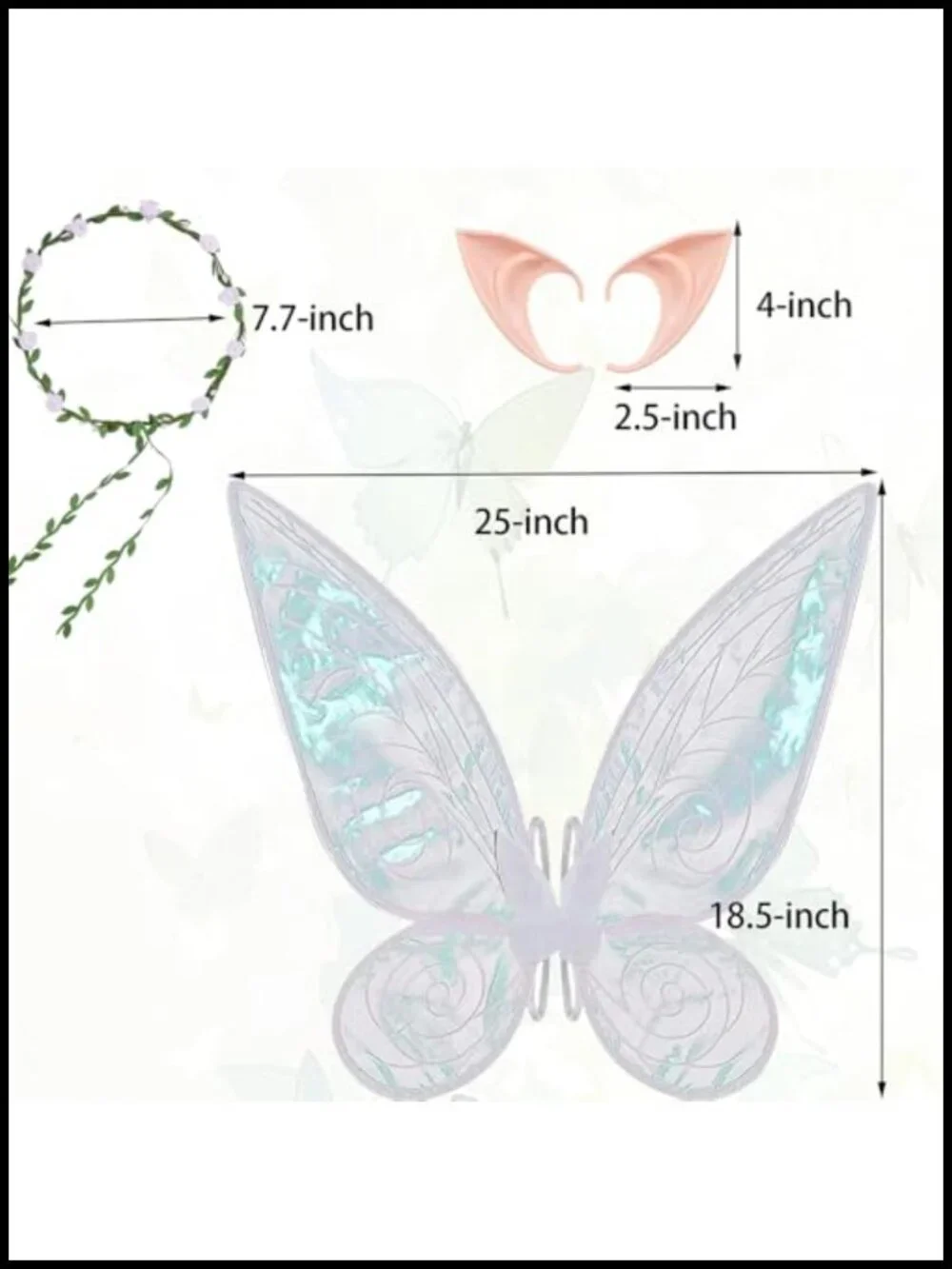 Fairy Wings Butterfly Costume Accessory Halloween Dress Up Lightweight